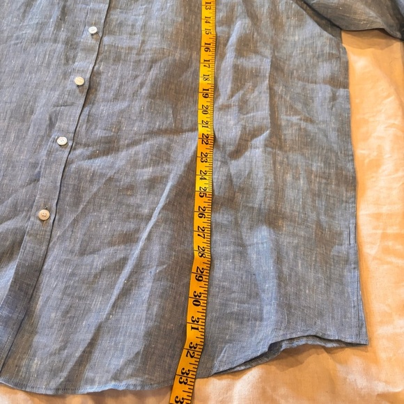 NWT Baird McNutt x Murano Big & Tall Long Sleeve Solid Linen Woven Shirt, 2XB - Picture 11 of 12